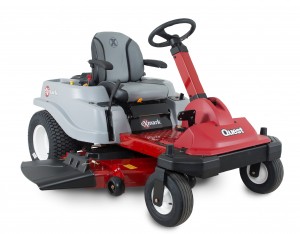 The Quest S-Series Front Steer is Exmark's first steering wheel-equipped zero-turn riding mower. 