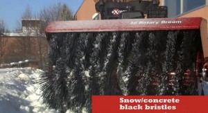 The standard black brush set is optimized for snow removal and concrete cleaning.